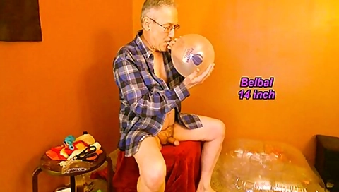 Balloonbanger 68) Three Med Size Balloons - Pop Jerk Cum - Step daddy